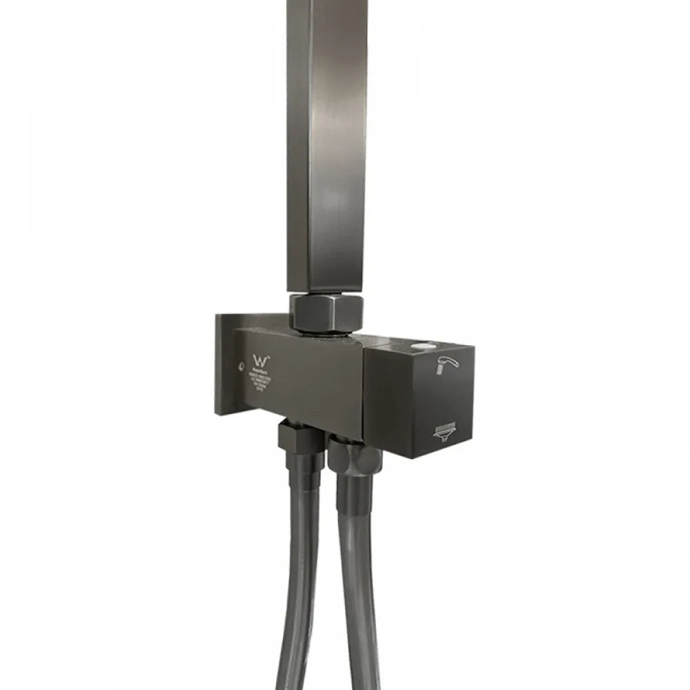 FUSION SQUARE TWIN RAINFALL SHOWER COLUMN WITH UNIVERSAL WATER INLET - 5 COLOURS