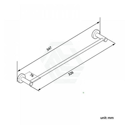 ROUND SINGLE HAND TOWEL RAIL WALL MOUNTED- CHROME