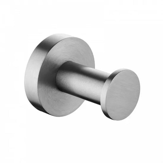 ROUND BRUSHED NICKEL STAINLESS STEEL ROBE HOOK WALL MOUNTED