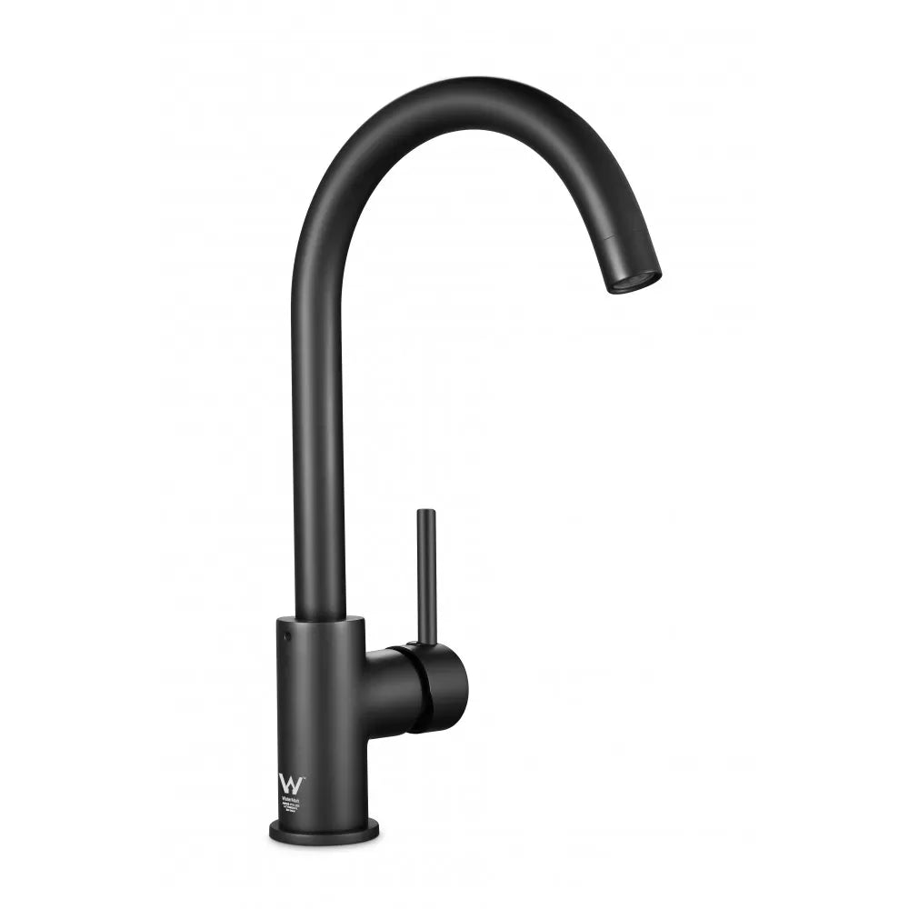 OPAL CLASSIC ROUND GOOSENECK KITCHEN SINK TAP - MATTE BLACK - The Tile Collection™
