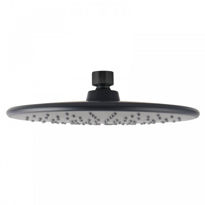 BLACK ROUND RAINFALL SHOWER HEAD 230MM