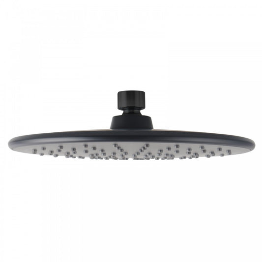 BLACK ROUND RAINFALL SHOWER HEAD 230MM