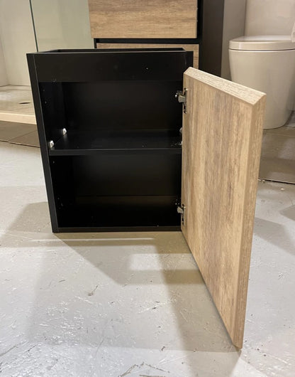 PICCOLO 400MM BLACK & LIGHT OAK PLYWOOD WALL HUNG VANITY - The Tile Collection™
