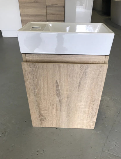 PICCOLO 400MM LIGHT OAK PLYWOOD WALL HUNG VANITY - The Tile Collection™