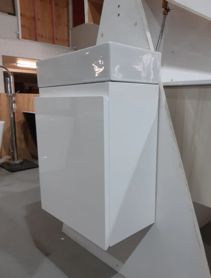 PICCOLO 400MM WHITE PLYWOOD WALL HUNG VANITY WHITE - The Tile Collection™