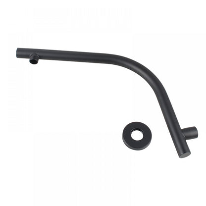 OPAL ROUND BLACK GOOSENECK WALL MOUNT SHOWER ARM 330MM - The Tile Collection™