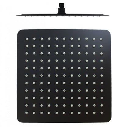 FUSION SQUARE ULTRA SLIM STAINLESS STEEL RAIN SHOWER HEAD - 4 COLOURS