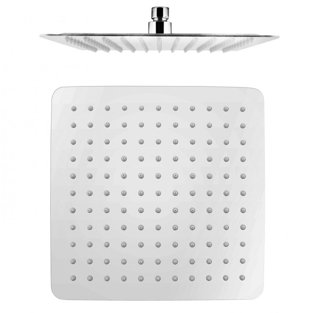 FUSION SQUARE ULTRA SLIM STAINLESS STEEL RAIN SHOWER HEAD - 4 COLOURS