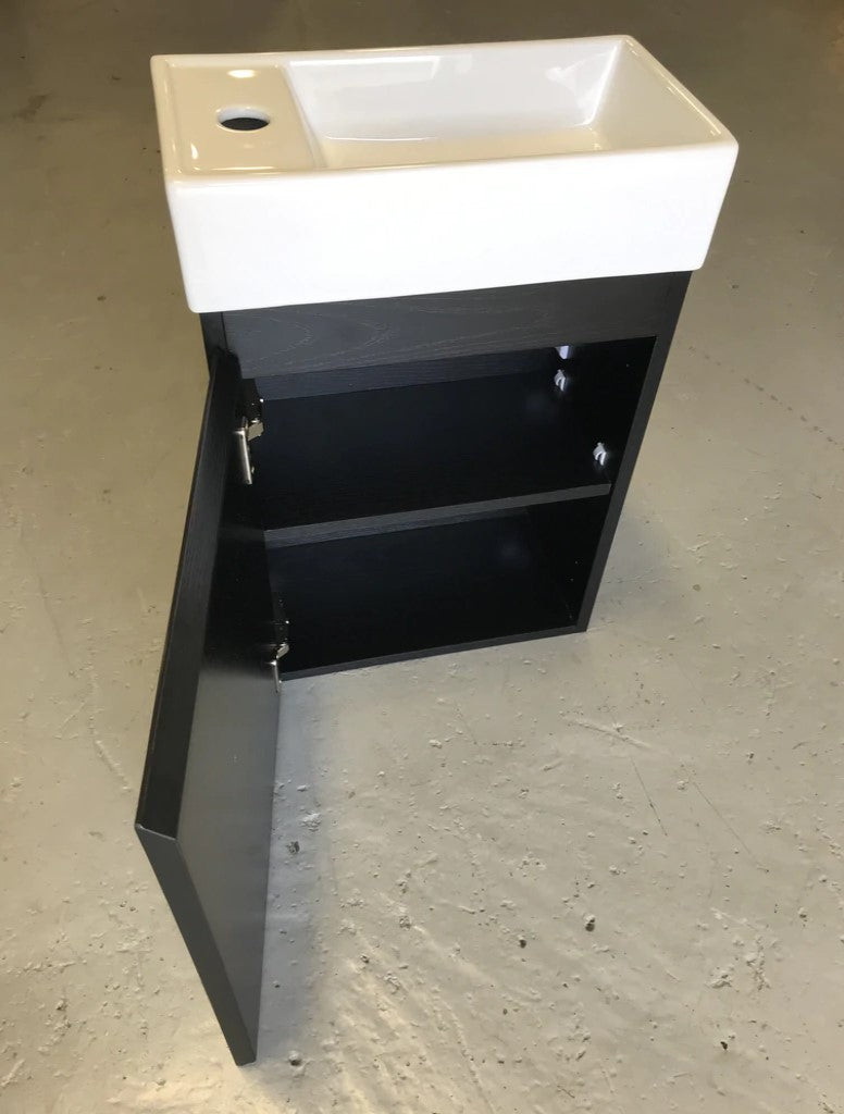 PICCOLO 400MM DARK OAK PLYWOOD WALL HUNG VANITY - The Tile Collection™