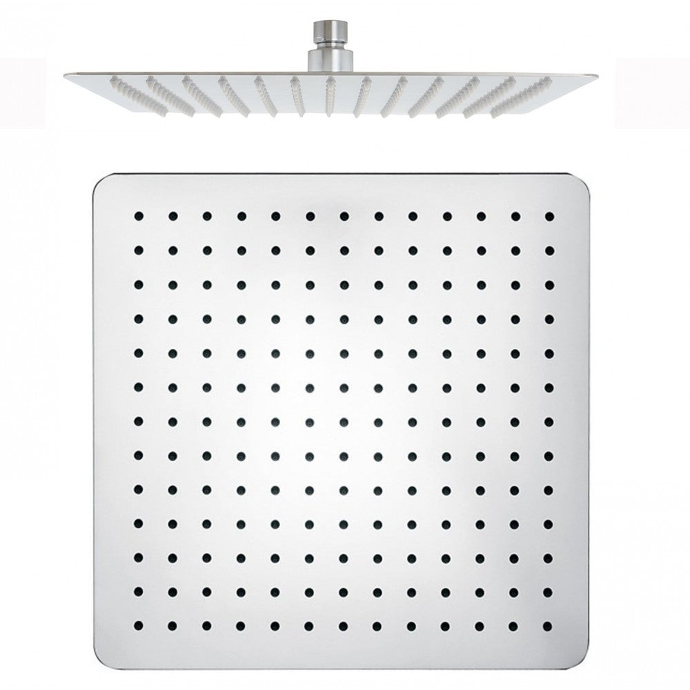 FUSION SQUARE ULTRA SLIM STAINLESS STEEL RAIN SHOWER HEAD - 4 COLOURS