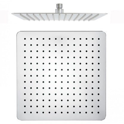 FUSION SQUARE ULTRA SLIM STAINLESS STEEL RAIN SHOWER HEAD - 4 COLOURS