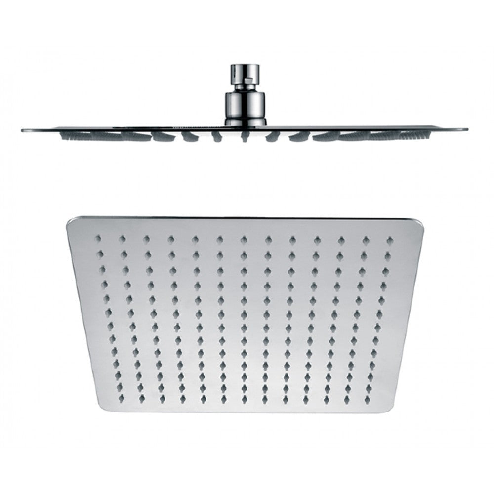 FUSION SQUARE ULTRA SLIM STAINLESS STEEL RAIN SHOWER HEAD - 4 COLOURS