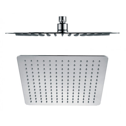 FUSION SQUARE ULTRA SLIM STAINLESS STEEL RAIN SHOWER HEAD - 4 COLOURS
