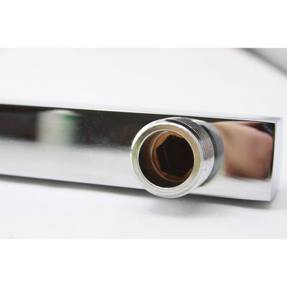 SWIVEL SQUARE SLIM CHROME WALL MOUNT SHOWER ARM 400MM - The Tile Collection™