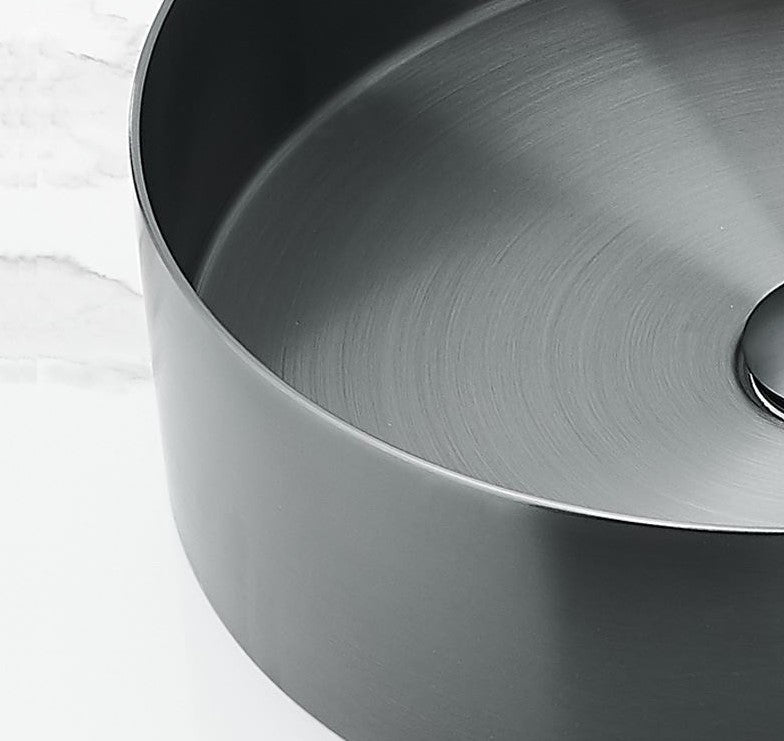 OPAL 400MM ROUND STAINLESS STEEL VESSEL BASIN - BLACK - The Tile Collection™