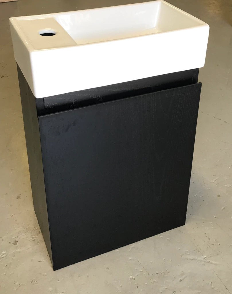 PICCOLO 400MM DARK OAK PLYWOOD WALL HUNG VANITY - The Tile Collection™
