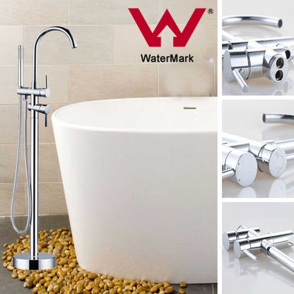 OPAL ROUND FREESTANDING BATH FILLER WITH HANDHELD SHOWER - 2 COLOURS - The Tile Collection™