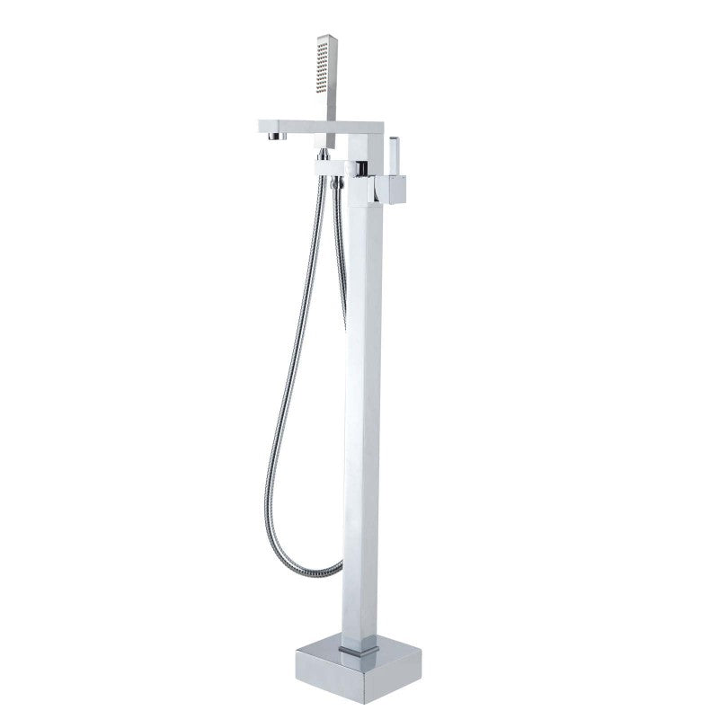 FUSION SQUARE FREESTANDING BATH FILLER & MIXER WITH HANDHELD SHOWER - 2 COLOURS - The Tile Collection™