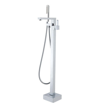 FUSION SQUARE FREESTANDING BATH FILLER & MIXER WITH HANDHELD SHOWER - 2 COLOURS - The Tile Collection™