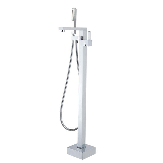FUSION SQUARE FREESTANDING BATH FILLER & MIXER WITH HANDHELD SHOWER - 2 COLOURS