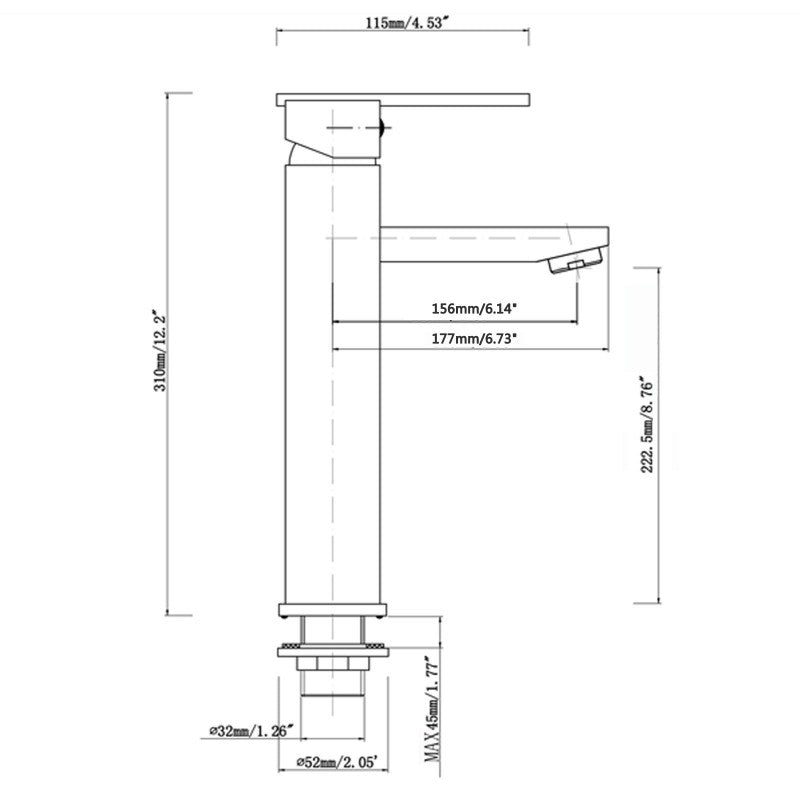 FUSION SLIM TALL BASIN MIXER - 2 COLOURS - The Tile Collection™