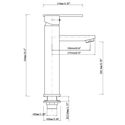 FUSION SLIM TALL BASIN MIXER - 2 COLOURS - The Tile Collection™