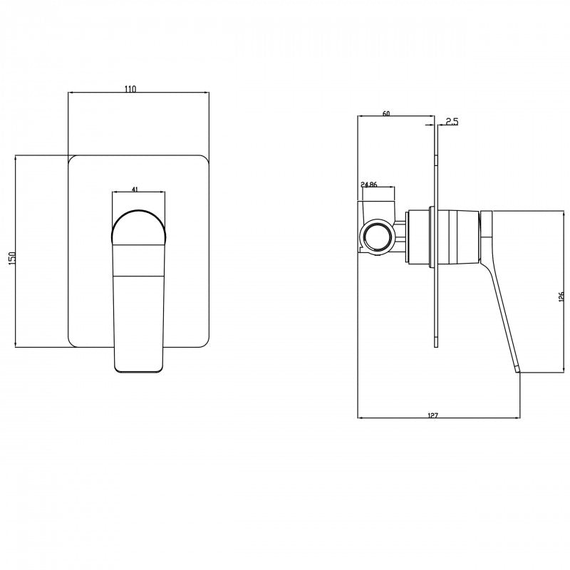 ELEGANCE SLIM SHOWER MIXER - CHROME, MATTE BLACK & BRUSHED GUNMETAL - The Tile Collection™