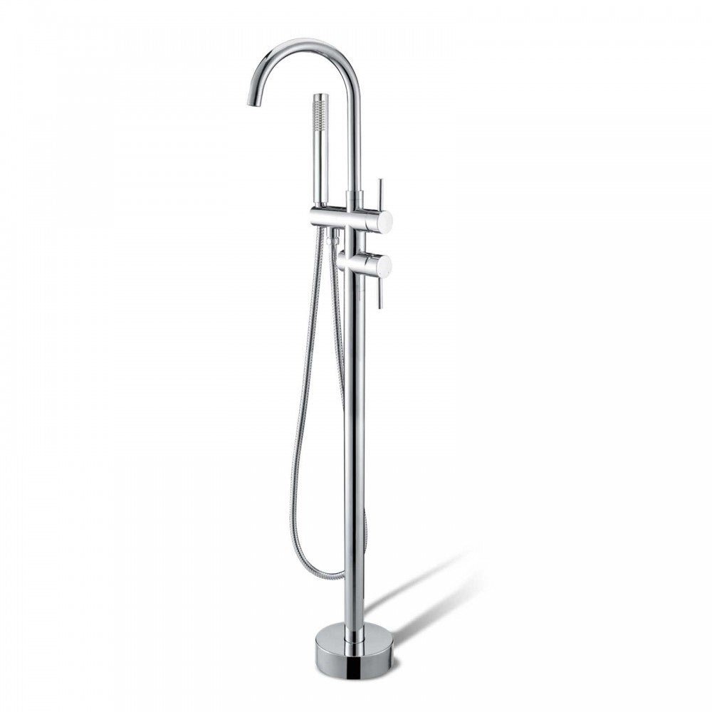 OPAL ROUND FREESTANDING BATH FILLER WITH HANDHELD SHOWER - 2 COLOURS - The Tile Collection™