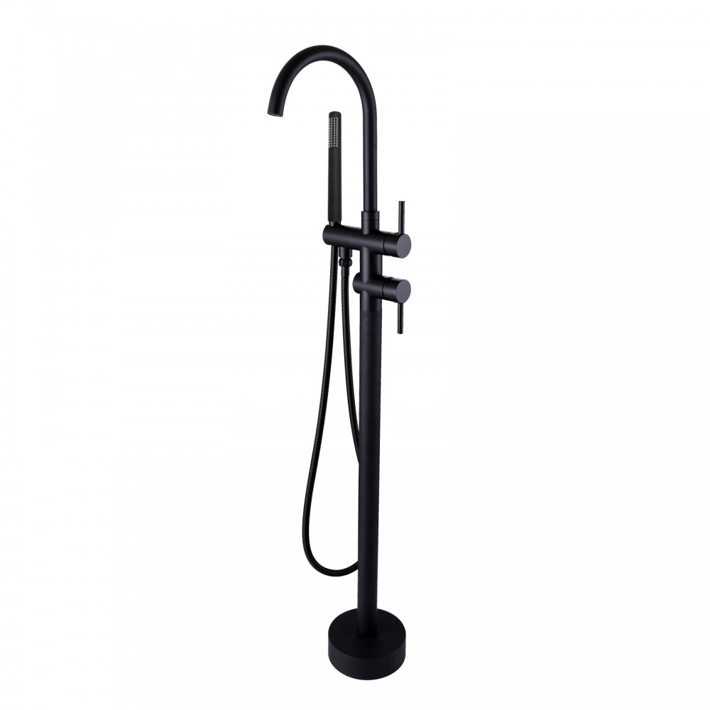 OPAL ROUND FREESTANDING BATH FILLER WITH HANDHELD SHOWER - 2 COLOURS - The Tile Collection™