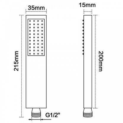FUSION SQUARE BRASS HAND SHOWER - 2 COLOURS
