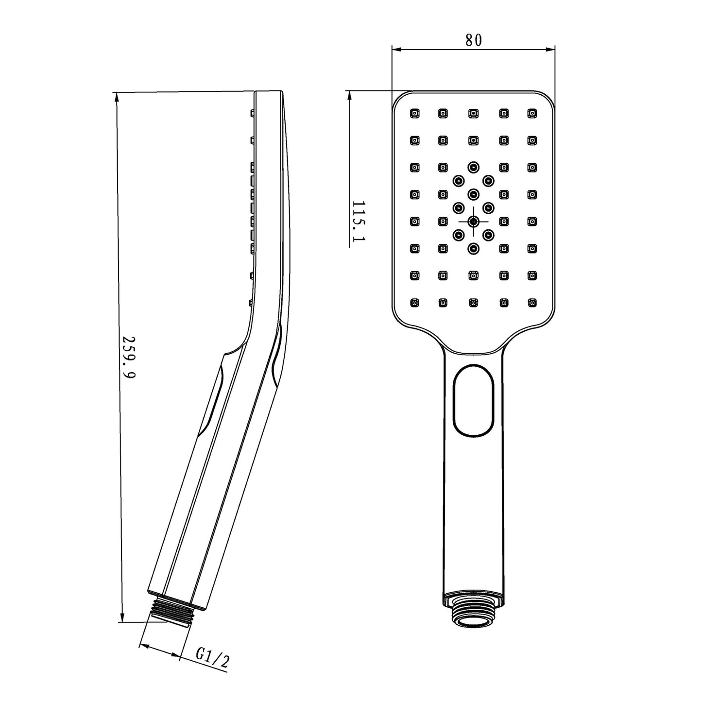 FUSION SQUARE TWIN RAINFALL SHOWER COLUMN WITH UNIVERSAL WATER INLET - 5 COLOURS