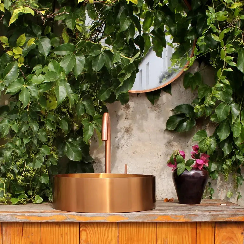 OPAL 400MM ROUND STAINLESS STEEL VESSEL BASIN - BRUSHED COPPER