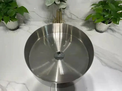 OPAL 400MM ROUND STAINLESS STEEL VESSEL BASIN - BRUSHED STAINLESS