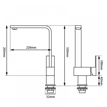 FUSION SQUARE KITCHEN SINK AND LAUNDRY MIXER - 2 COLOURS - The Tile Collection™