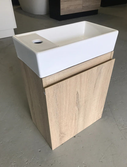PICCOLO 400MM LIGHT OAK PLYWOOD WALL HUNG VANITY - The Tile Collection™