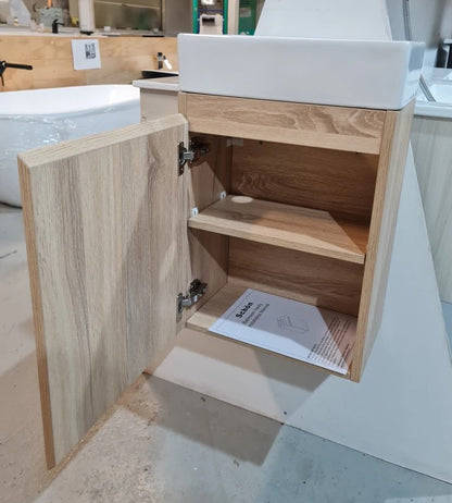 PICCOLO 400MM LIGHT OAK PLYWOOD WALL HUNG VANITY - The Tile Collection™