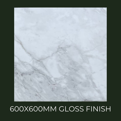 STATUARIO GLOSS PORCELAIN TILE (PHO6419L) 600X600MM - $59/SQM - The Tile Collection™