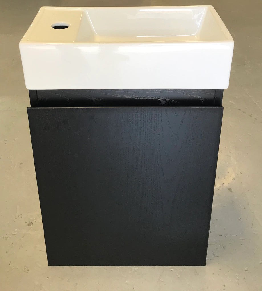 PICCOLO 400MM DARK OAK PLYWOOD WALL HUNG VANITY - The Tile Collection™