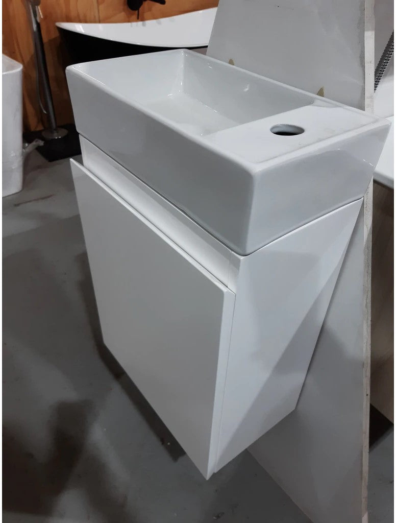 PICCOLO 400MM WHITE PLYWOOD WALL HUNG VANITY WHITE - The Tile Collection™