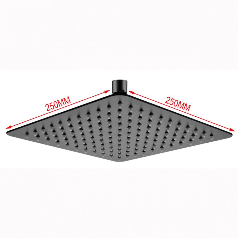FUSION SQUARE ULTRA SLIM STAINLESS STEEL RAIN SHOWER HEAD - 4 COLOURS