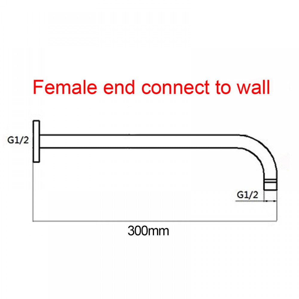 OPAL ROUND WALL MOUNT SHOWER ARM 400MM - 2 COLOURS - The Tile Collection™