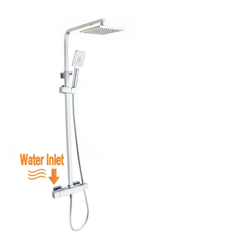 FUSION SQUARE RAIN SHOWER SET WITH THERMOSTATIC MIXER - CHROME