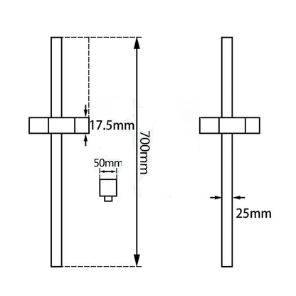 FUSION SLIM SQUARE SHOWER SLIDE WITH 3 FUNCTION HANDHELD SHOWER - 2 COLOURS - The Tile Collection™