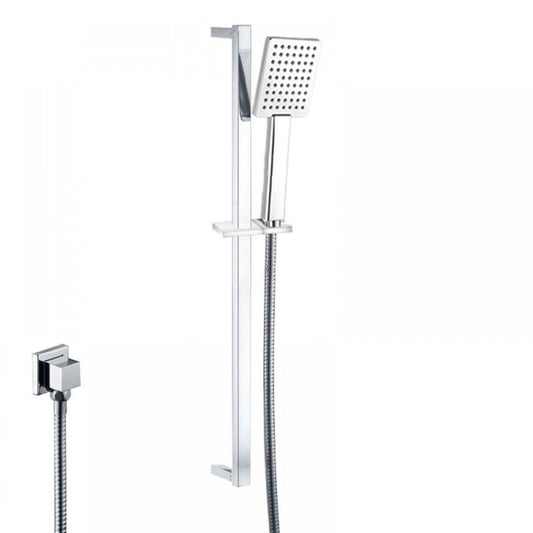 FUSION SQUARE CHROME SHOWER SLIDE WITH HANDHELD SHOWER