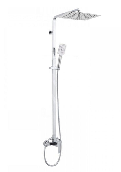 FUSION SQUARE RAIN SHOWER SET WITH EXTERNAL MIXER - CHROME